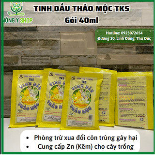 Tinh dầu thảo mộc TKS - Gói 40ml, Thủy kim sinh, chế phẩm sinh học, an toàn, phòng ngừa rệp, rầy, sâu, cung cấp Zn (Kẽm)