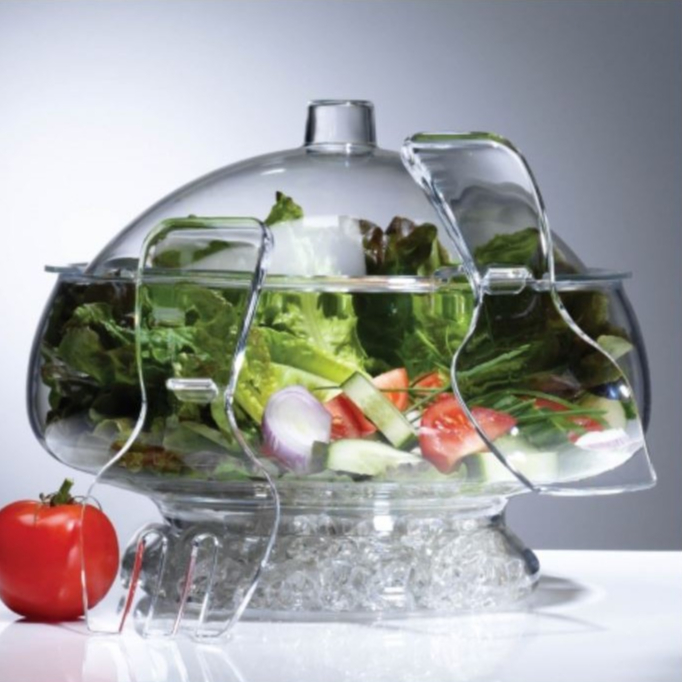 Thố nhựa Salad On Ice with Dome Lid, Acrylic Salad Bowl & Servers Prodyne