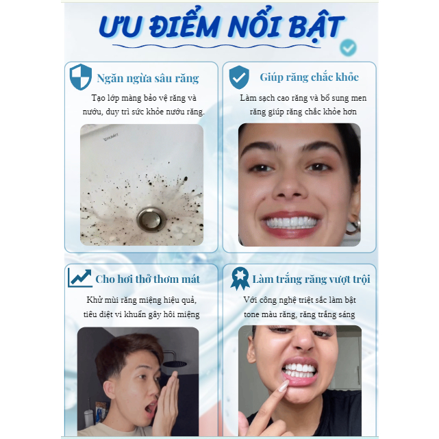 Kem Đánh Răng Jingxu Chunfu - Kem Jingxu Chunfu Giúp Trắng Sáng Răng, Cải Thiện Sâu Răng, Hôi Miệng, Hơi Thở Thơm Mát