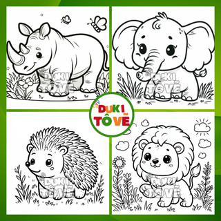 Tranh tô màu động vật hoang dã cho bé hd01 - duki tô vẽ