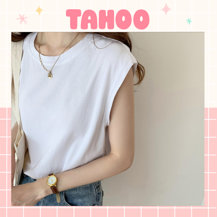 Áo thun sát nách chất thun cotton trơn basic