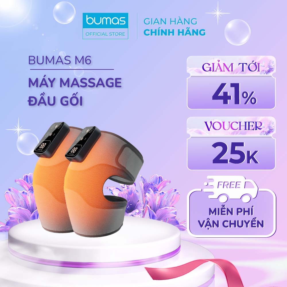 Máy Massage Đầu Gối BUMAS M6 – Chườm Nóng Hồng Ngoại Massage Thư Giãn - Giúp Lưu Thông Khí Huyết