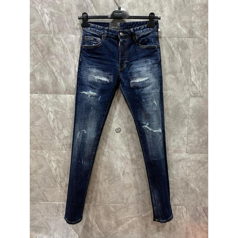 Quần Bò DsQ Nam [Likeauth] Bản Wath Rách Cân Đối Cúc Dập Logo Thương Hiệu Chuẩn Hàng Likeauth.