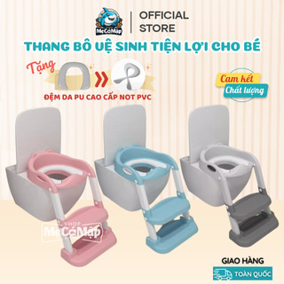 Thang bô vệ sinh bồn cầu ĐỆM DA PU nâng cấp, không lằn mông, thang bô vệ sinh nhựa PP an toàn