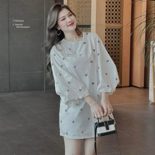 Đầm Babydoll In Hoa SANJOLI Phong Cách Hàn Quốc Chất Liệu Kate Cotton Dày Dặn VD008