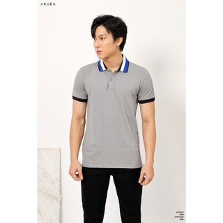  Áo thun polo nam Akuba in chữ cổ bẻ chất liệu thoáng mát, vải cotton xịn | 01J0474
