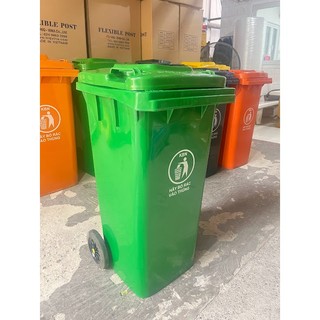 Thùng rác nhựa HDPE 120 lít có 2 bánh xe và nắp đậy kín