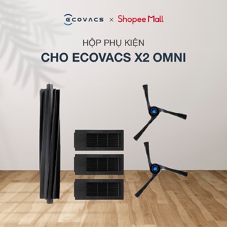 Hộp phụ kiện Ecovacs X2 OMNI/ X2 Combo chính hãng (cặp chổi cạnh, 1 chổi chính, 3 bộ lọc Hepa)