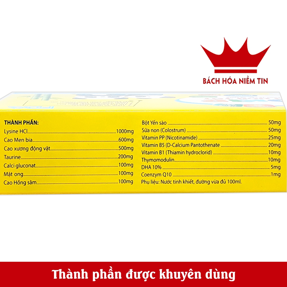 Siro BIBO Vitamin Giúp Tăng Cường Sức Khỏe, Tăng Sức Đề Kháng, ăn ngon miệng - hộp 20 ống