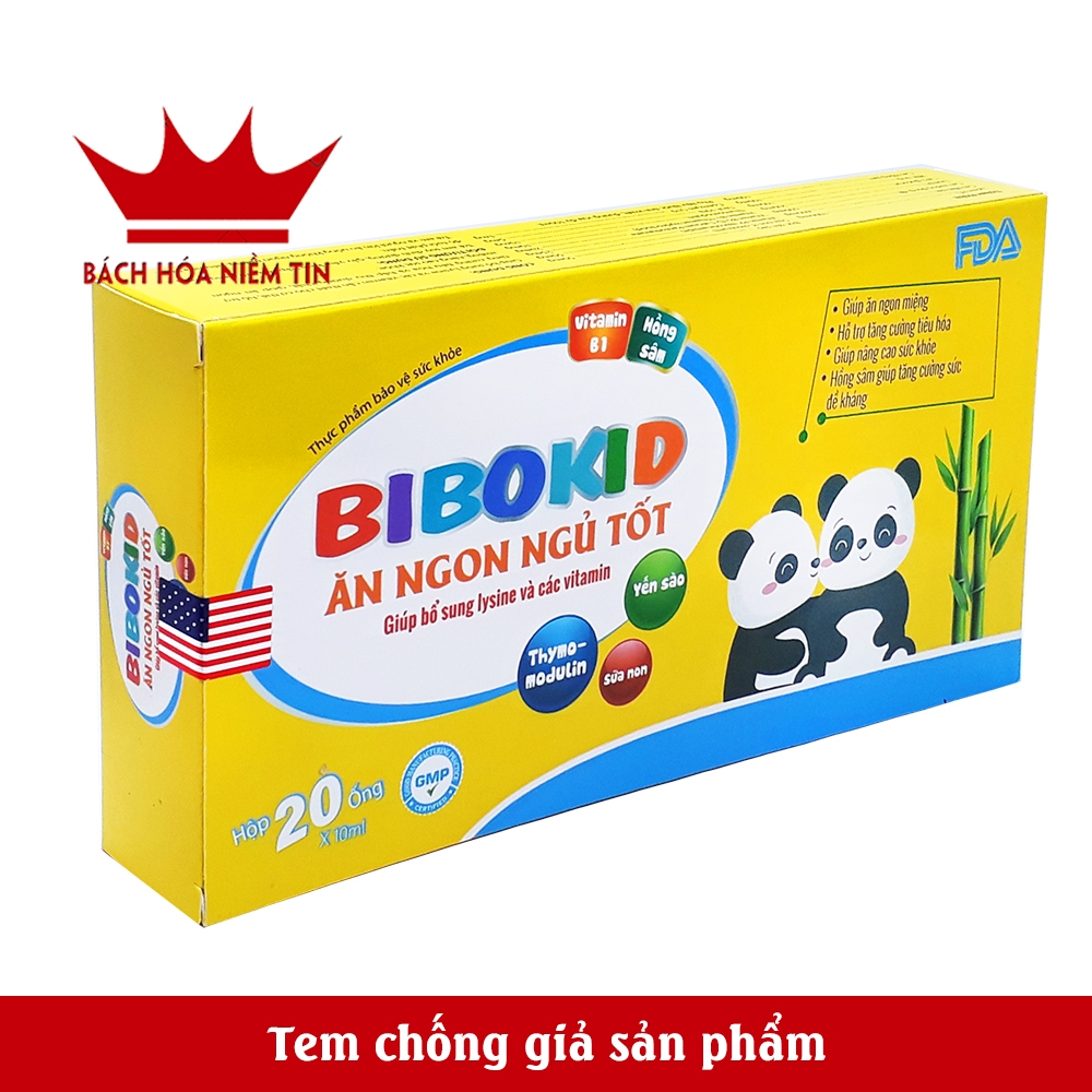 Siro BIBO Vitamin Giúp Tăng Cường Sức Khỏe, Tăng Sức Đề Kháng, ăn ngon miệng - hộp 20 ống