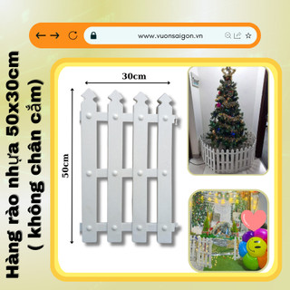 Combo 10 miếng hàng rào trắng cao 50cm x 30cm trang trí  Noel, trang trí sân vườn (Vườn Sài Gòn)