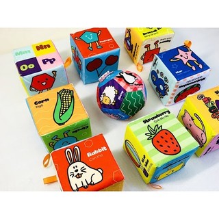Đồ chơi set 9 khối vải đa dạng chủ đề cho bé 0-24 tháng tuổi ,phát triển khả năng nhận thức cho bé