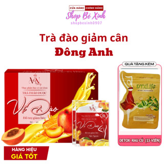 Trà Giảm Cân Vị Đào Đông Anh Hộp 15 gói tặng kèm Detox Rau Củ