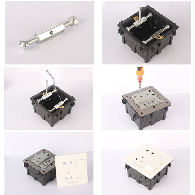10pcs Loại 86 Switch Socket Box Sửa chữa cực Terminal Box Sửa chữa kim loại Strut vít