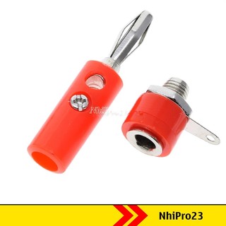 Set 5 Jack bắp chuối 4mm đực, cái, màu đen, đỏ tùy chọn