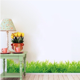 Decal giấy dán tường mâu chân tường Cỏ xanh 3d sắc nét-K2