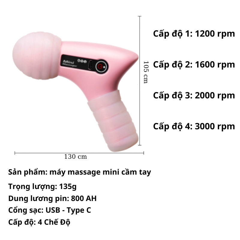 Máy massage mini cầm tay đa năng nhỏ ngọn tiện dụng