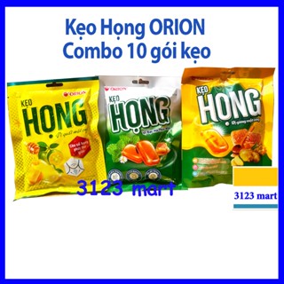   Combo 10 gói  Kẹo Họng ORION vị Quất mật ong Gừng mật ong Bạc hà thảo dược gói 87,5g. 