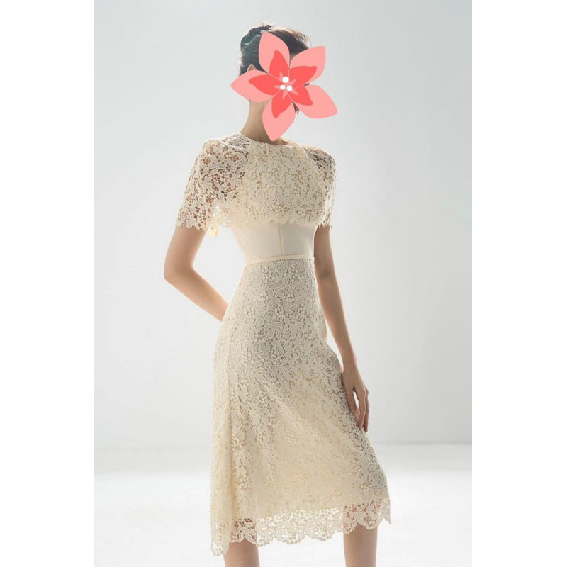 Đầm ren phối tafta nữ sz L