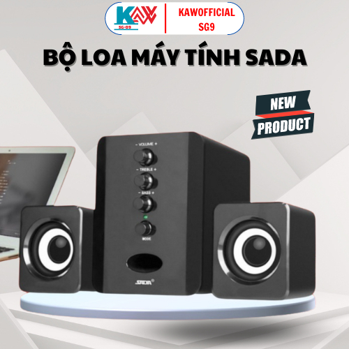 Bộ Loa Máy Tính USB KAW/SADA D202 Bass Chuẩn, âm thanh Tuyệt Đỉnh, thiết kế bắt mắt Sang Trọng,bảo hành 12 tháng