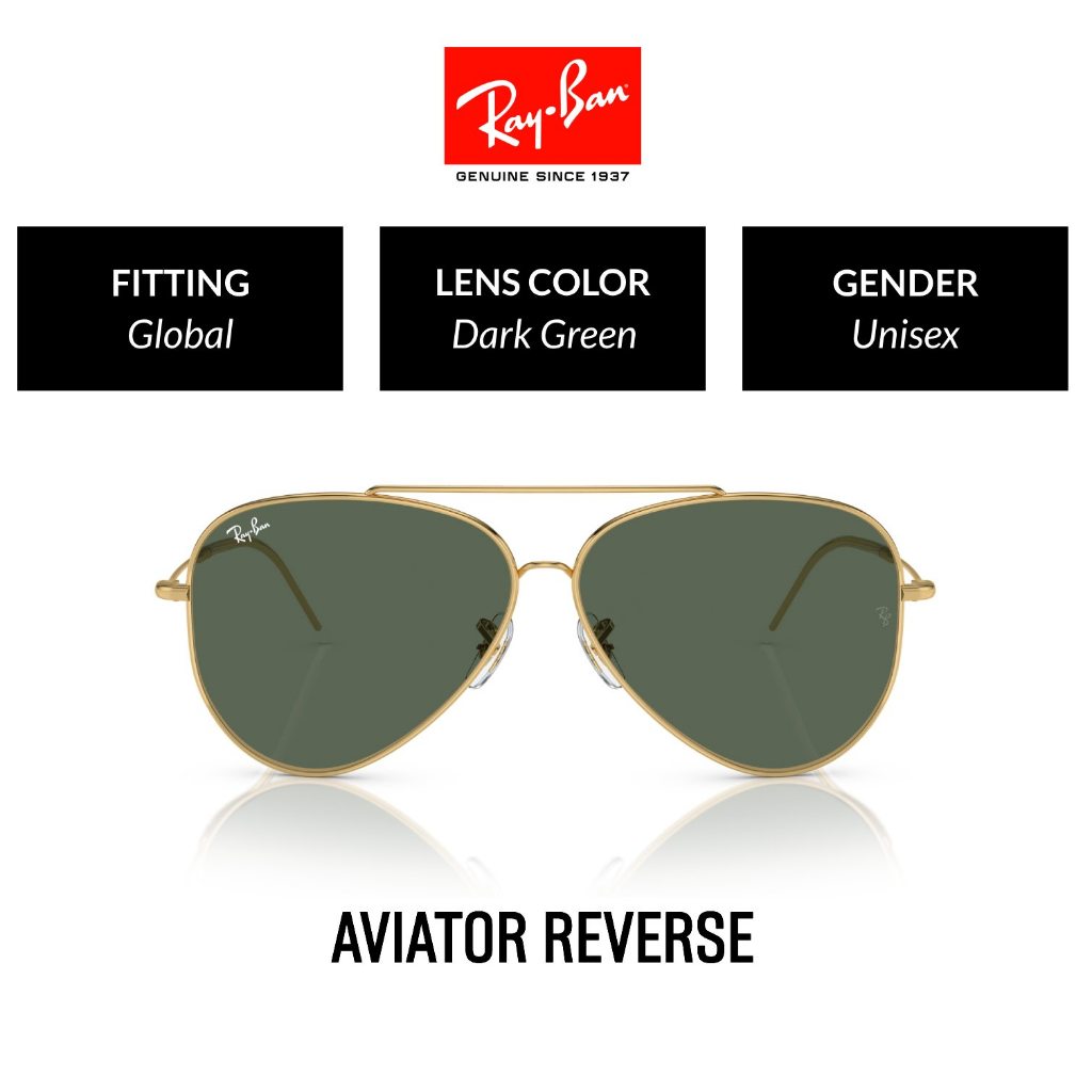Mắt kính RAY-BAN AVIATOR REVERSE - RBR0101S 001/VR Size 59 - Kính mát