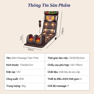 Đệm massage toàn thân, Đệm mátxa toàn thân cao cấp hỗ trợ mát xa phục hồi