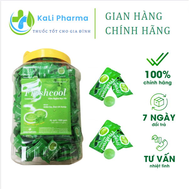 Kẹo ngậm FRESHCOOL bạc hà và gừng giúp giảm ho,the mát họng
