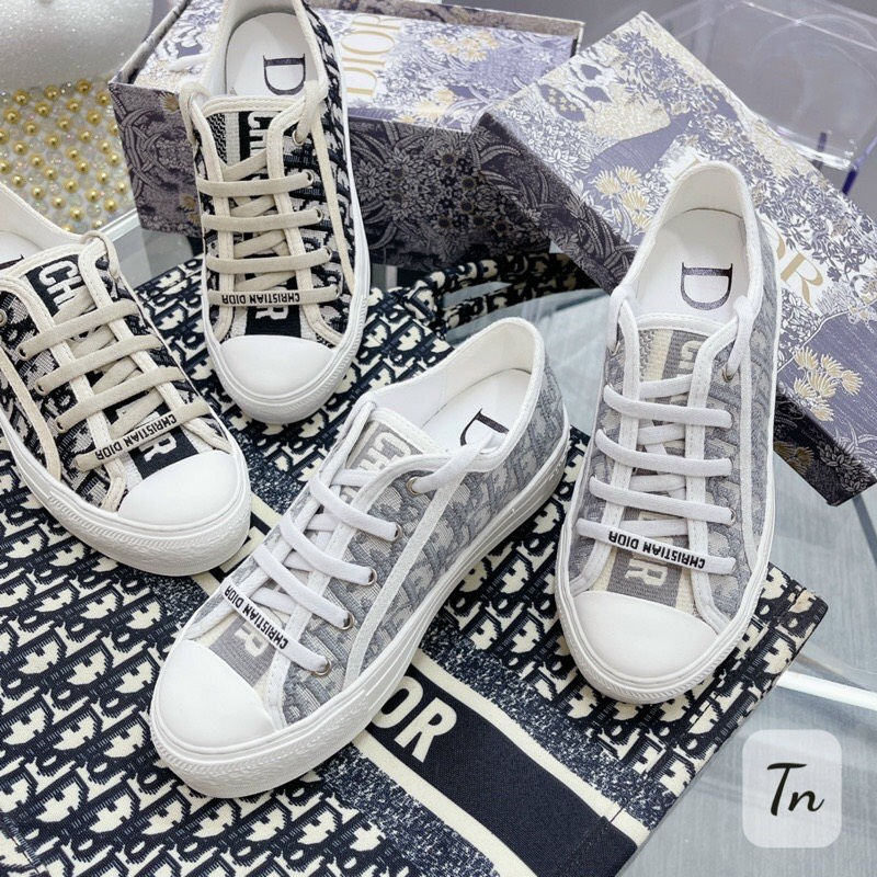 🔥Hot🔥 Giày thể thao sneaker Di.or vải dệt hoạ tiết vân chữ đế cao su hottrend 2024