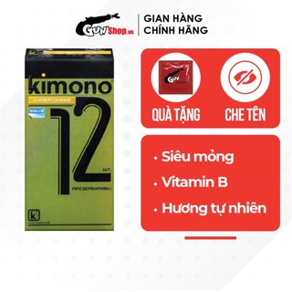 Bao cao su kimono vàng siêu mỏng 0,02mm hộp 12 cái | gunshop việt nam