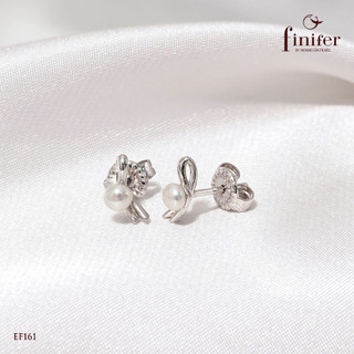 Bông tai ngọc trai thật, bạc quý kim với thiết kế tinh xảo, thanh lịch - EF161 - Finifer by Hoang Gia Pearl