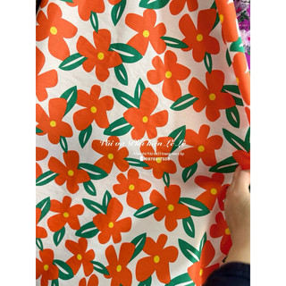 Vải Thô cotton hoa cam