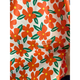 Vải Thô cotton hoa cam