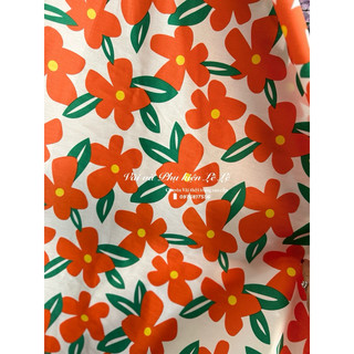 Vải Thô cotton hoa cam