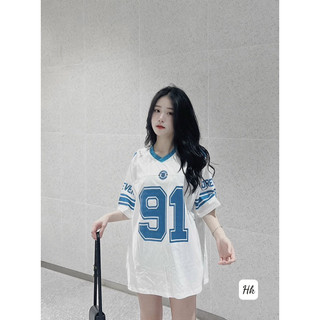 Áo thun nữ số , áo phông số unisex nam nư Áo phông cotton khô in 2 mặt form rộng A91