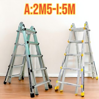 Thang nhôm gấp trượt chữ A 2m5 - chữ I 5m Sumika SKM405 và Jumbo A405, Bảo hành 2 năm