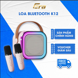 Loa Bluetooth K12 Kèm 2 Micro Era - Loa Du Lịch Không Dây Hát Karaoke Tại Nhà, Âm Thanh Hay Bass