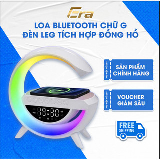 Loa Bluetooth Chữ G - Era-  Loa mini thông minh tích hợp đồng hồ, sạc không dây và đèn led decor