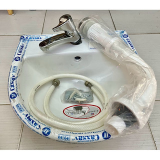 Chậu rửa mặt Lavabo treo tường cao cấp, trọn bộ - Cửa hàng Điện nước Minh Lý