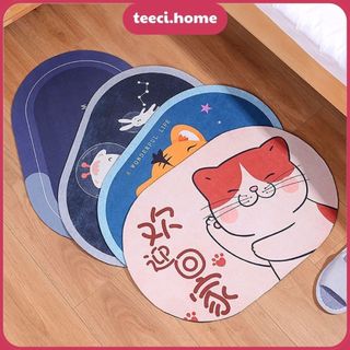 Thảm Lau Chân Thấm Nước Trong Nhà Tắm Phòng Khách Phòng Ngủ Gấp Gọn Chống Trơn Trượt 39x60CM TEECI U071