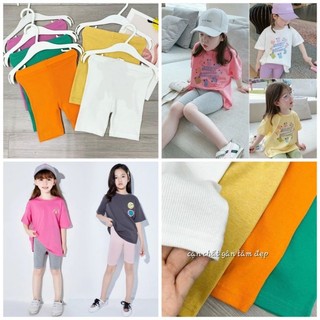 Quần legging bé gái GAP thun gân tăm co dãn màu trơn