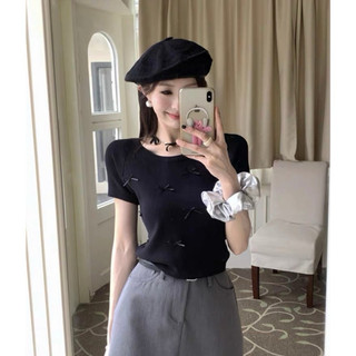 ÁO THUN BABY TEE ĐÍNH RẤT NHIỀU NƠ LUÔN BBTNHIEUNO
