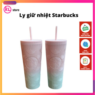 Ly giữ nhiệt Starbucks Sirent Gradient 710ml màu pinky, bình nước Starbuck cao cấp