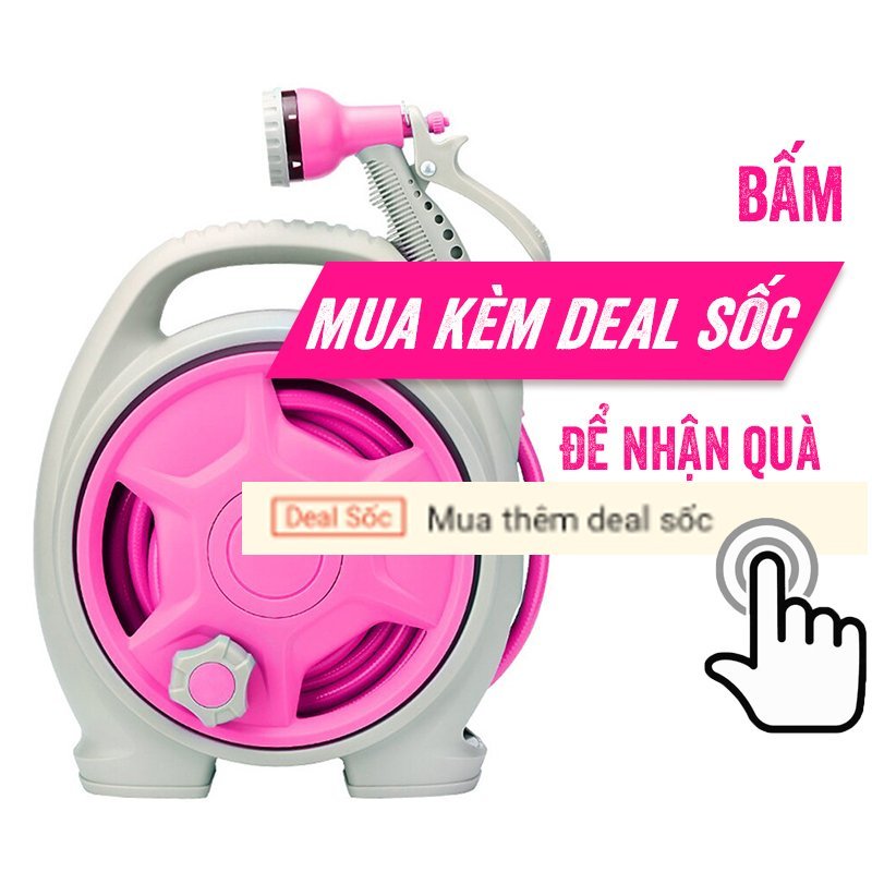 (có video) Bộ Vòi Rửa Xe, Tưới Cây Rulo Thu Cuộn Ống Nước (15m)