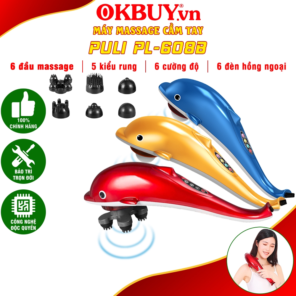 Máy massage cầm tay cá heo 6 đầu PULI PL-608B - Điện tử | OKbuy