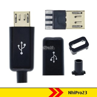Đầu jack micro usb đực kèm vỏ