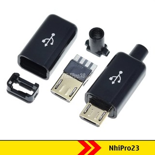 Đầu jack micro usb đực kèm vỏ