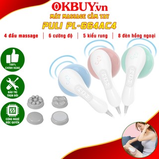 Máy massage cầm tay 4 đầu puli pl-664ac4 - 5 kiểu rung | okbuy