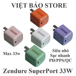 Củ sạc nhanh siêu nhỏ 33w zendure superport 33w-zdsppd33 1 cổng c hỗ trợ pd/pps/qc