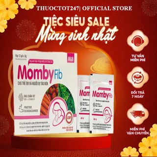 Cốm MOMBYFIB Hồng - Cốm vi sinh MOMBY FIB Hồng chống táo bón cho mẹ và bé ( hộp 12 gói)