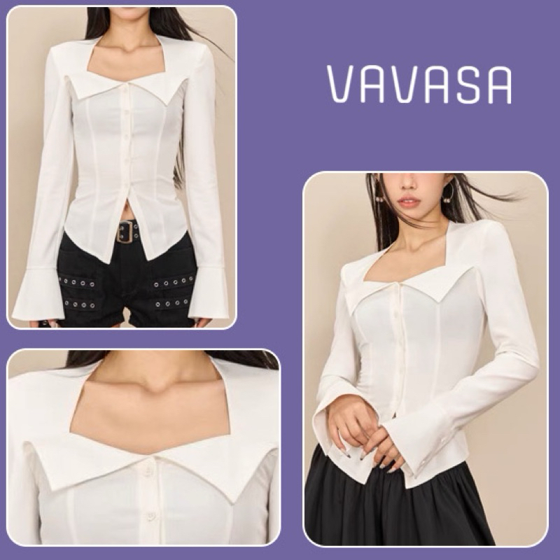 PASS ÁO SƠ MI CỔ VUÔNG VAVASA